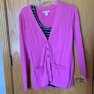 Pink button up cardigan . Large